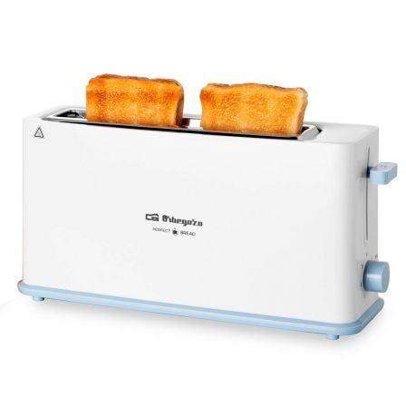 Torradeira ORBEGOZO TO4014 (850 W - Larga para pão espesso - Amovível - Branco e Azul)