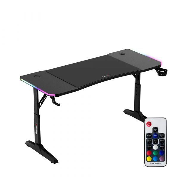 Secretária Gaming HUZARO Hero 3.6 RGB (140 × 60 cm - Aço reforçado de 1,2 mm - Preto), miniatura 2