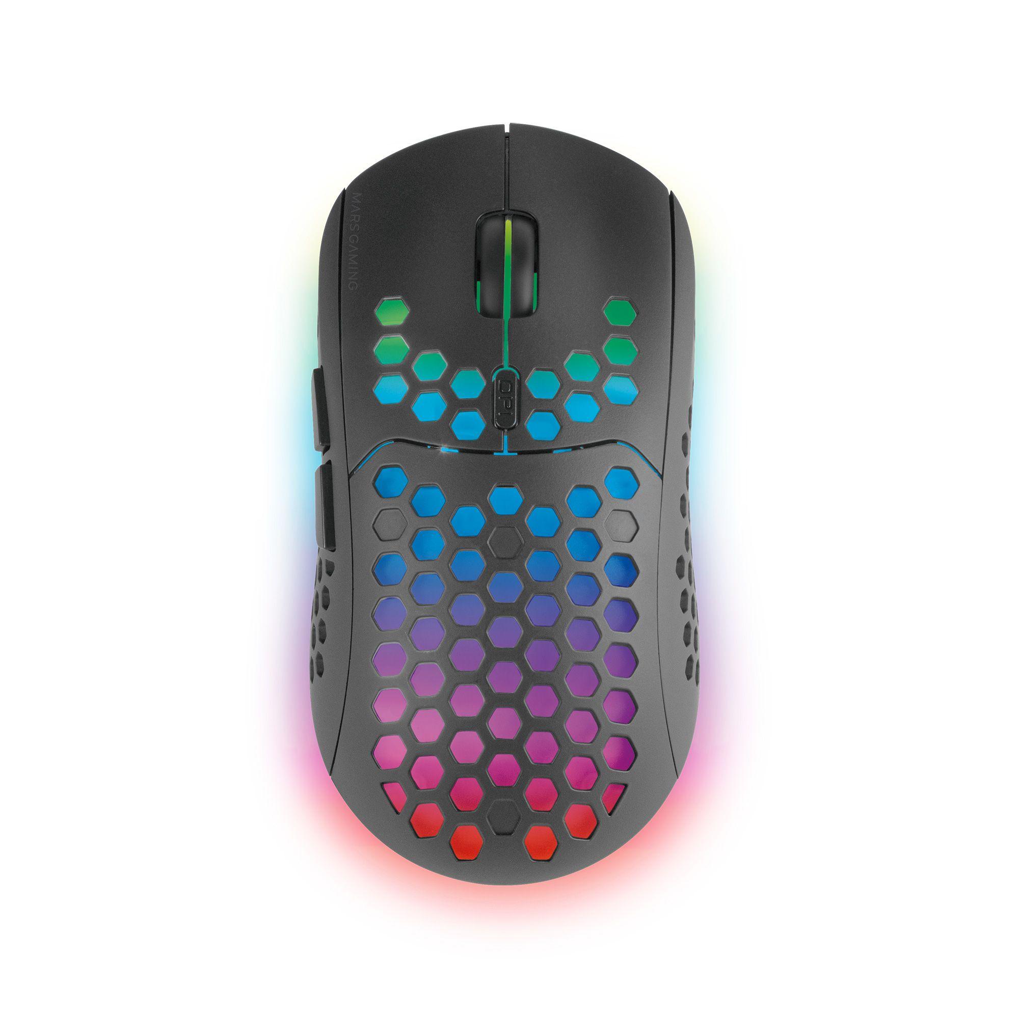 Rato Gaming MARS GAMING MMW3 (Mão direita - 3200 DPI - Ótico - Preto)