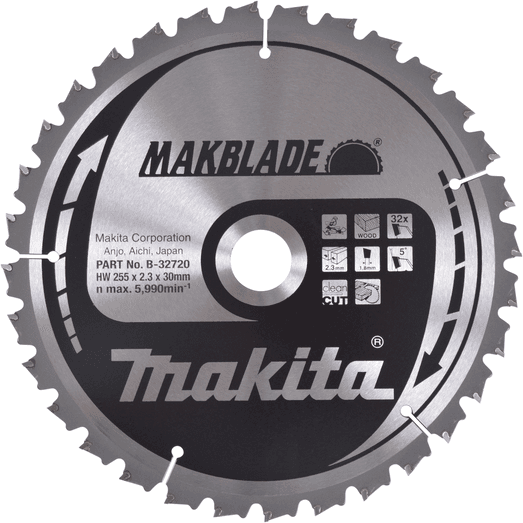 Disco de Serra Circular MAKITA MakBlade B-32720 (T.C.T., com ponta de carboneto), imagem 1