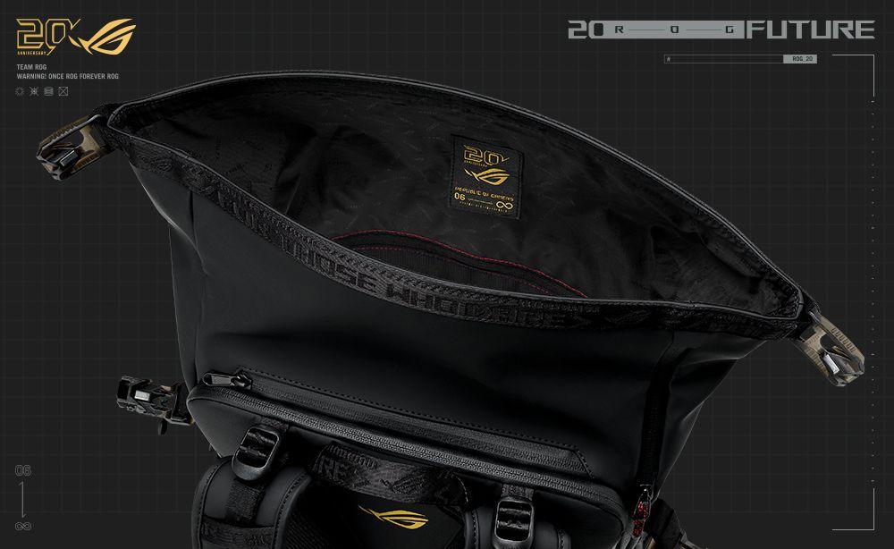 Mochila ASUS ROG SLASH Backpack Edition 20 BP3802 (26 L - Poliéster, Couro PU - 45,7 cm - Preto) — miniatura 21