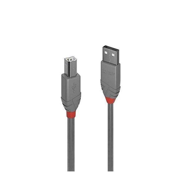 Cabo USB LINDY 36684 (3 m - USB-A macho - USB-B macho - Cinzento) — miniatura 3
