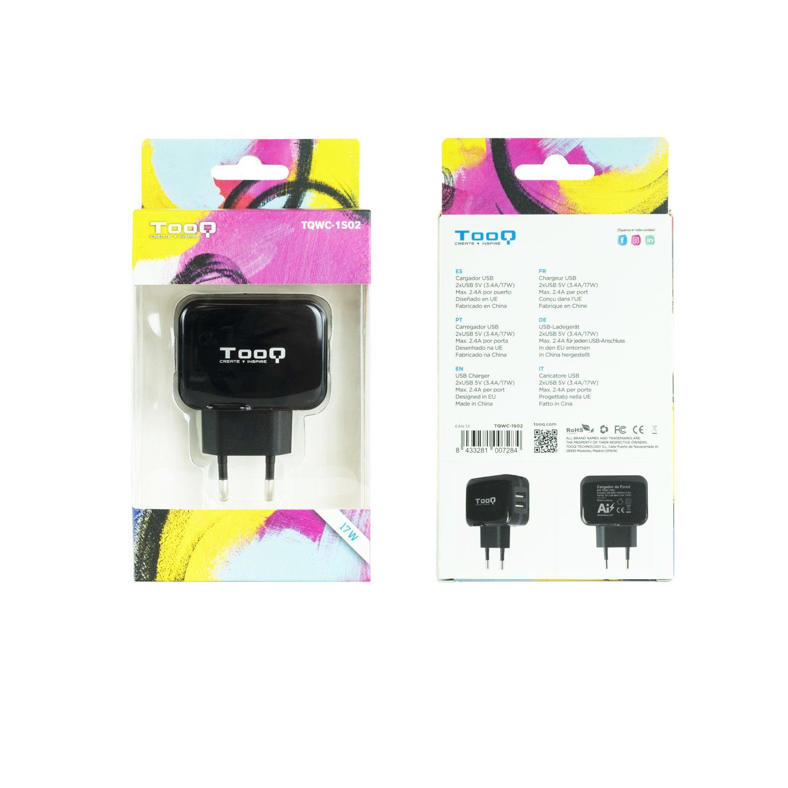 Carregador de Tomada TOOQ TQWC-1S02 (17 W - Preto), miniatura 4