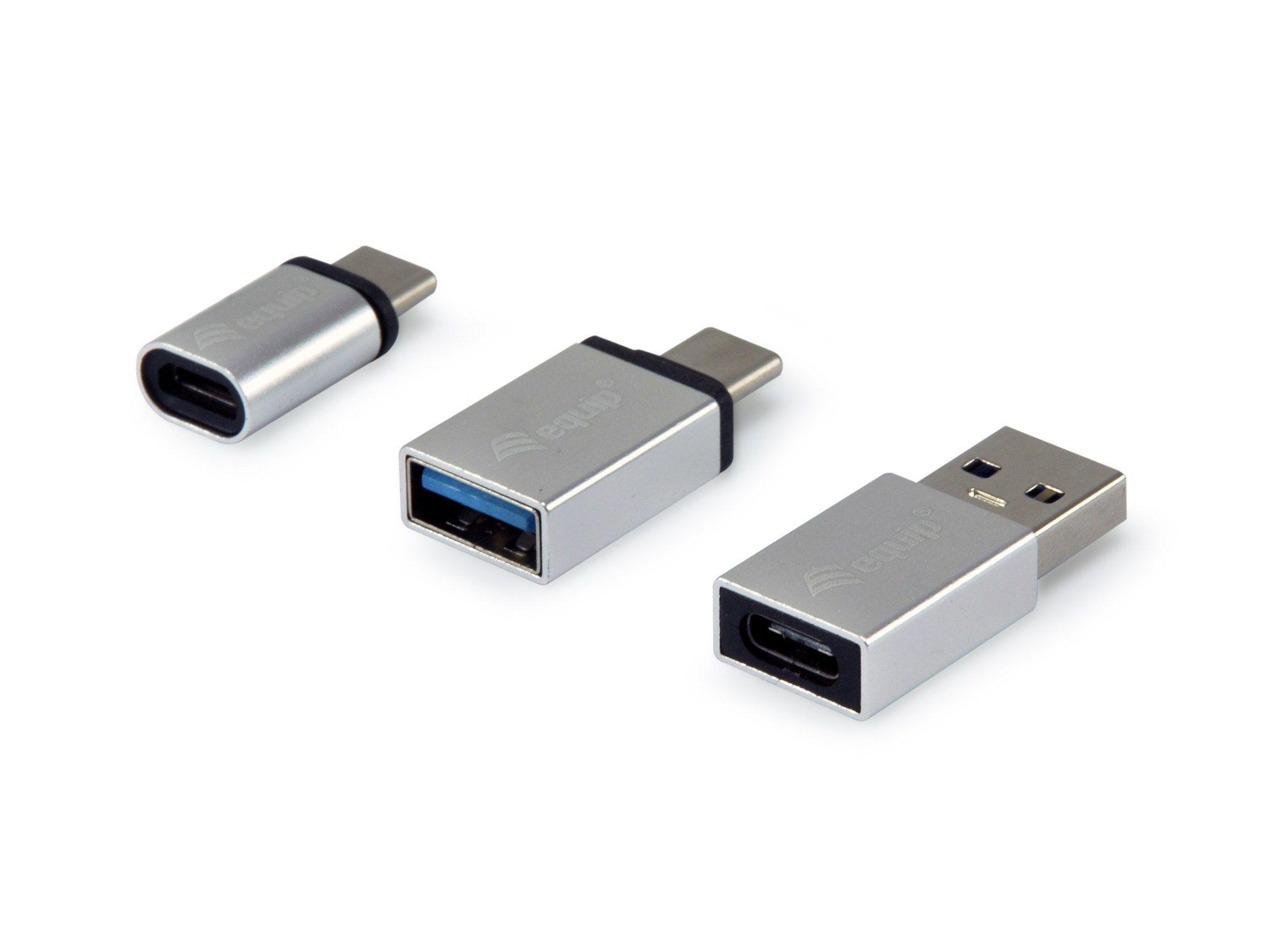 Pack de Adaptadores USB OTG EQUIP 133475 (USB A, Micro-USB, USB C - USB C, USB C, USB A - Prateado), miniatura 2