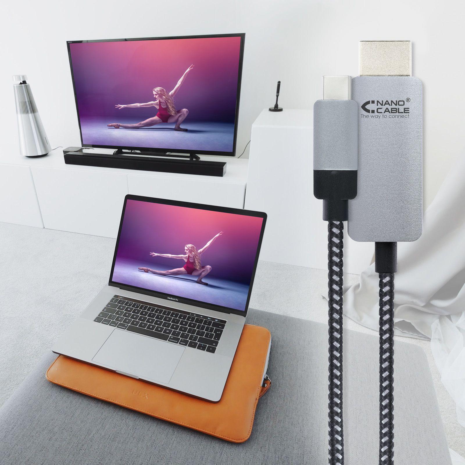 Cabo Conversor NANOCABLE 10.15.5102 (1,8 m - USB Type-C - Preto) — miniatura 5
