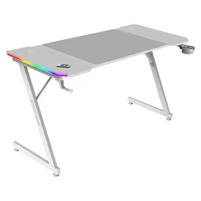Secretária Gaming MARS GAMING MGDX140RGBW (1400 x 600 mm - 100 kg - Forma retangular - Branco), miniatura 3