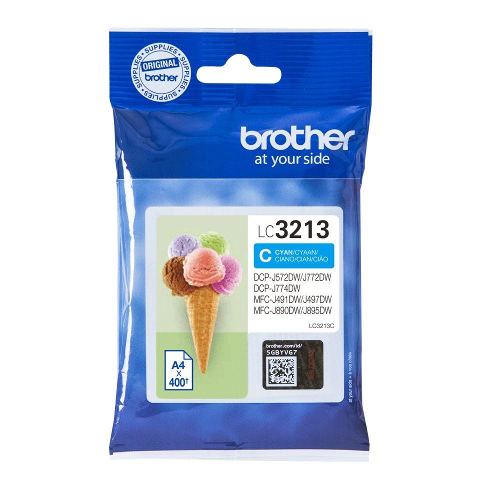 Tinteiro BROTHER LC3213C (400 páginas - Ciano)