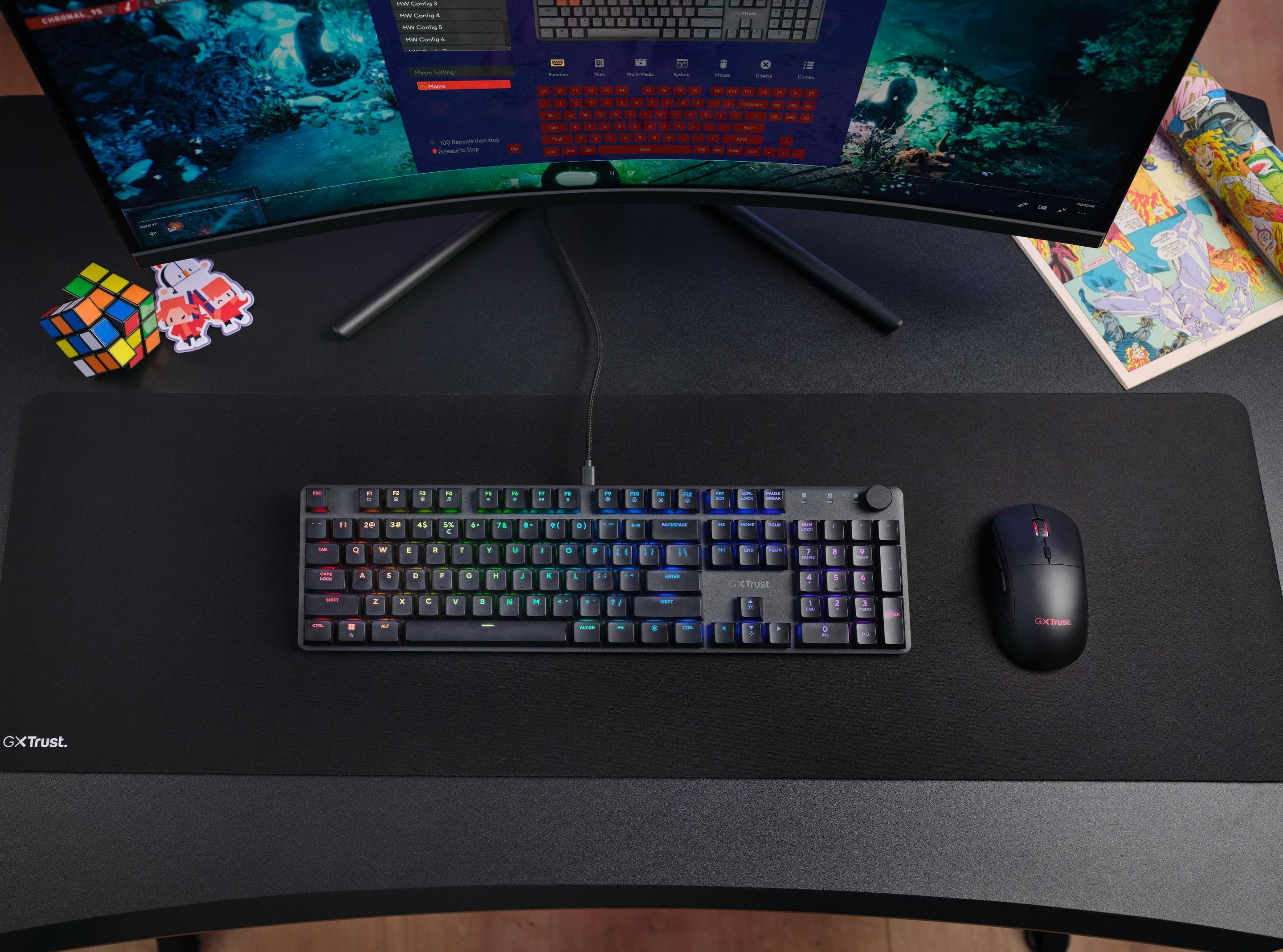 Teclado TRUST GXT 866 Torix (Estados Unidos - Huano White lineares - Tamanho completo - Preto), miniatura 9