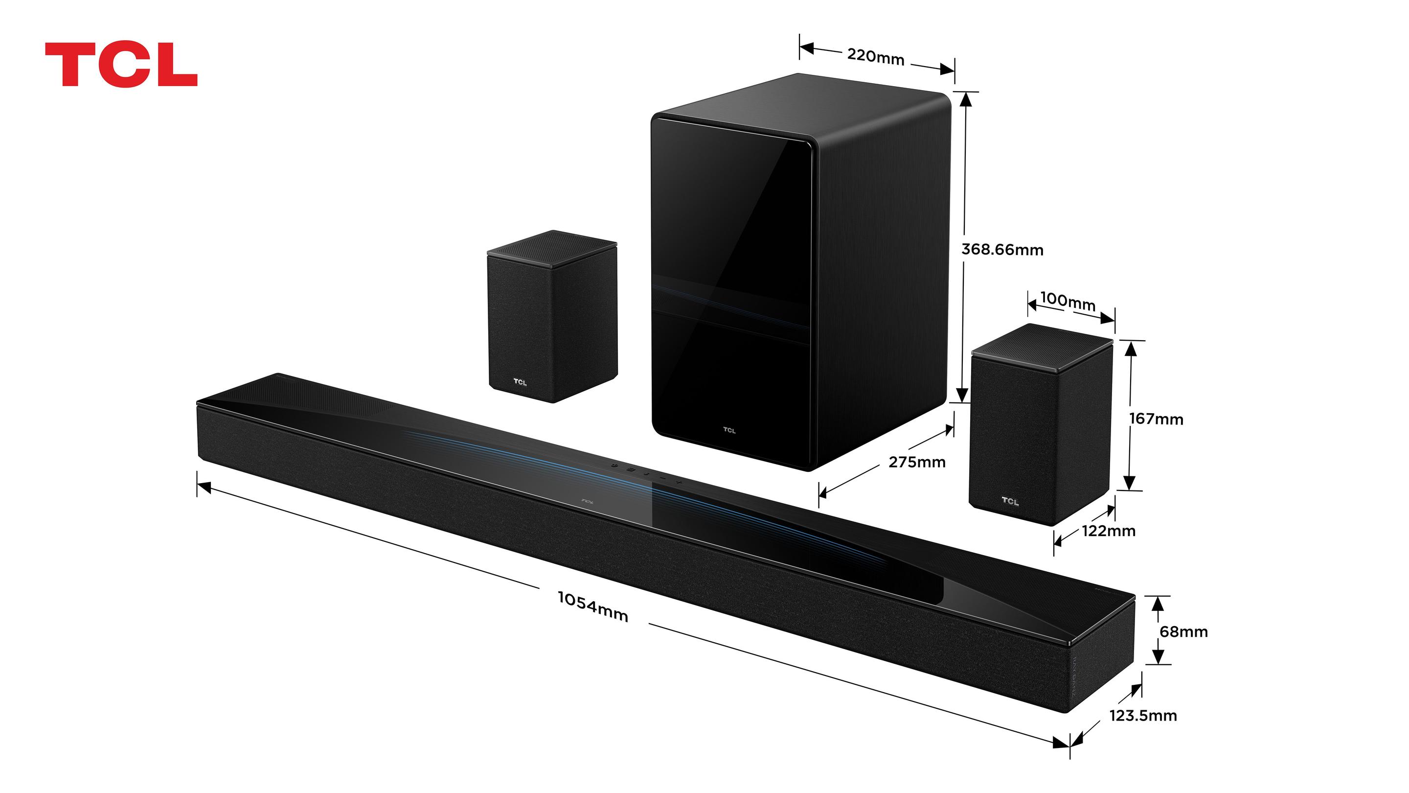 Soundbar TCL Q85HE (138 W - Com fios e sem fios - Titânio), miniatura 10
