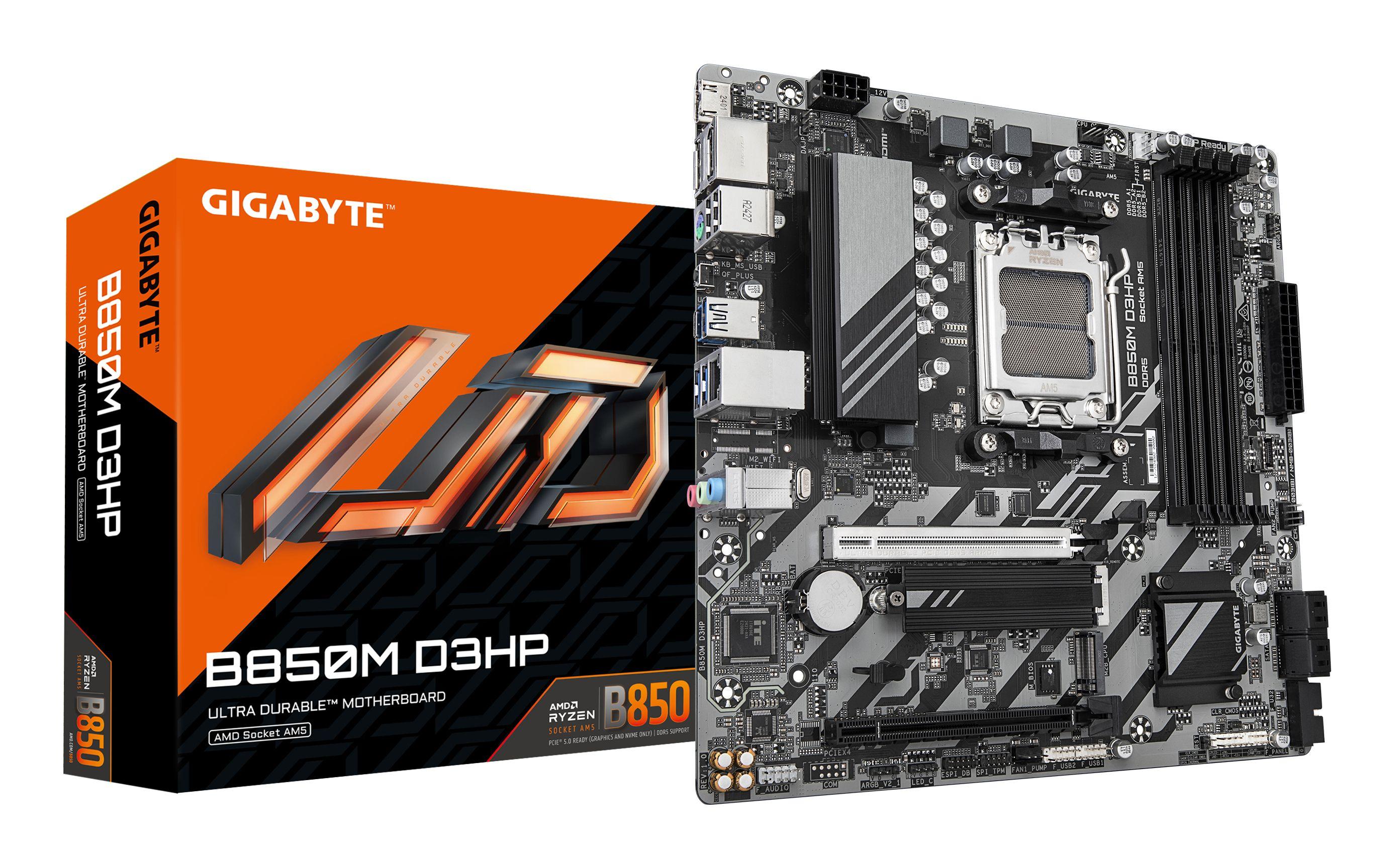 Motherboard GIGABYTE B850M D3HP (AM5 - micro ATX - Duplo canal - Castanho)