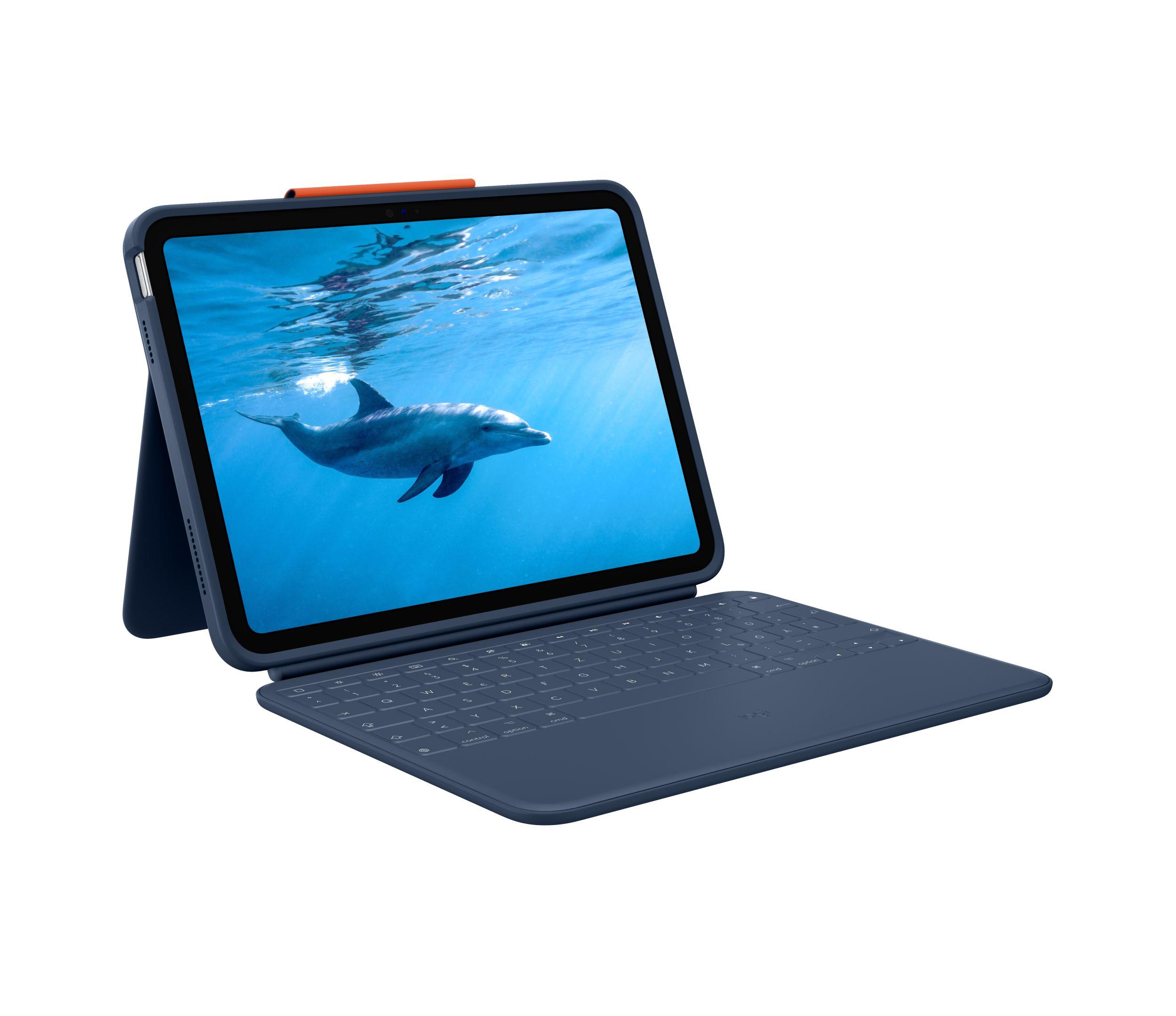 Capa com Teclado LOGITECH Rugged Combo 4 (Acoplamento - Apple - Azul) — miniatura 3