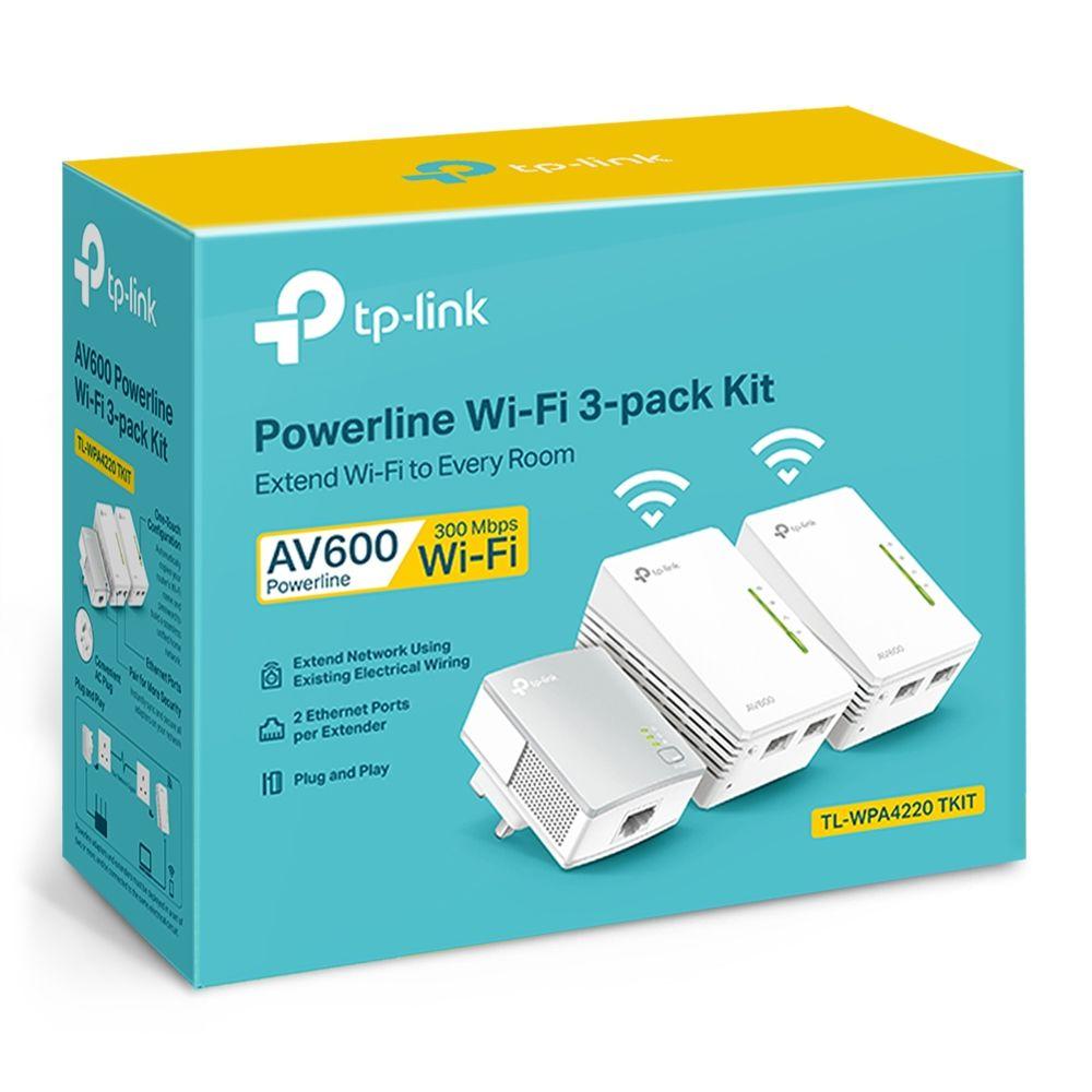 Kit de Adaptadores Powerline TP-LINK TL-WPA4220T KIT V4 (Wi-Fi 4 - 300 Mbit/s - 2,4 GHz - Branco) — miniatura 3