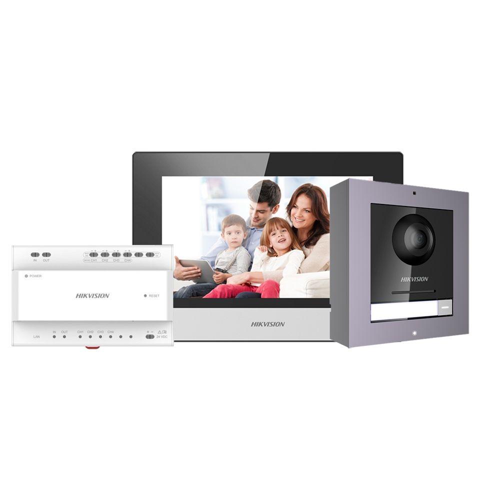 Kit de Videoporteiro HIKVISION DS-KIS702Y (2 fios - Wi-Fi - IP65 - Preto/Cinzento/Branco) — miniatura 3