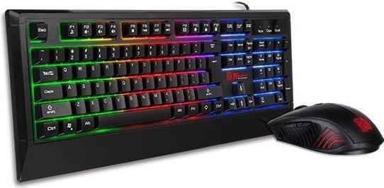 Teclado THERMALTAKE Challenger Combo RGB (Alemão - Interruptor de membrana - Tamanho completo - Preto)