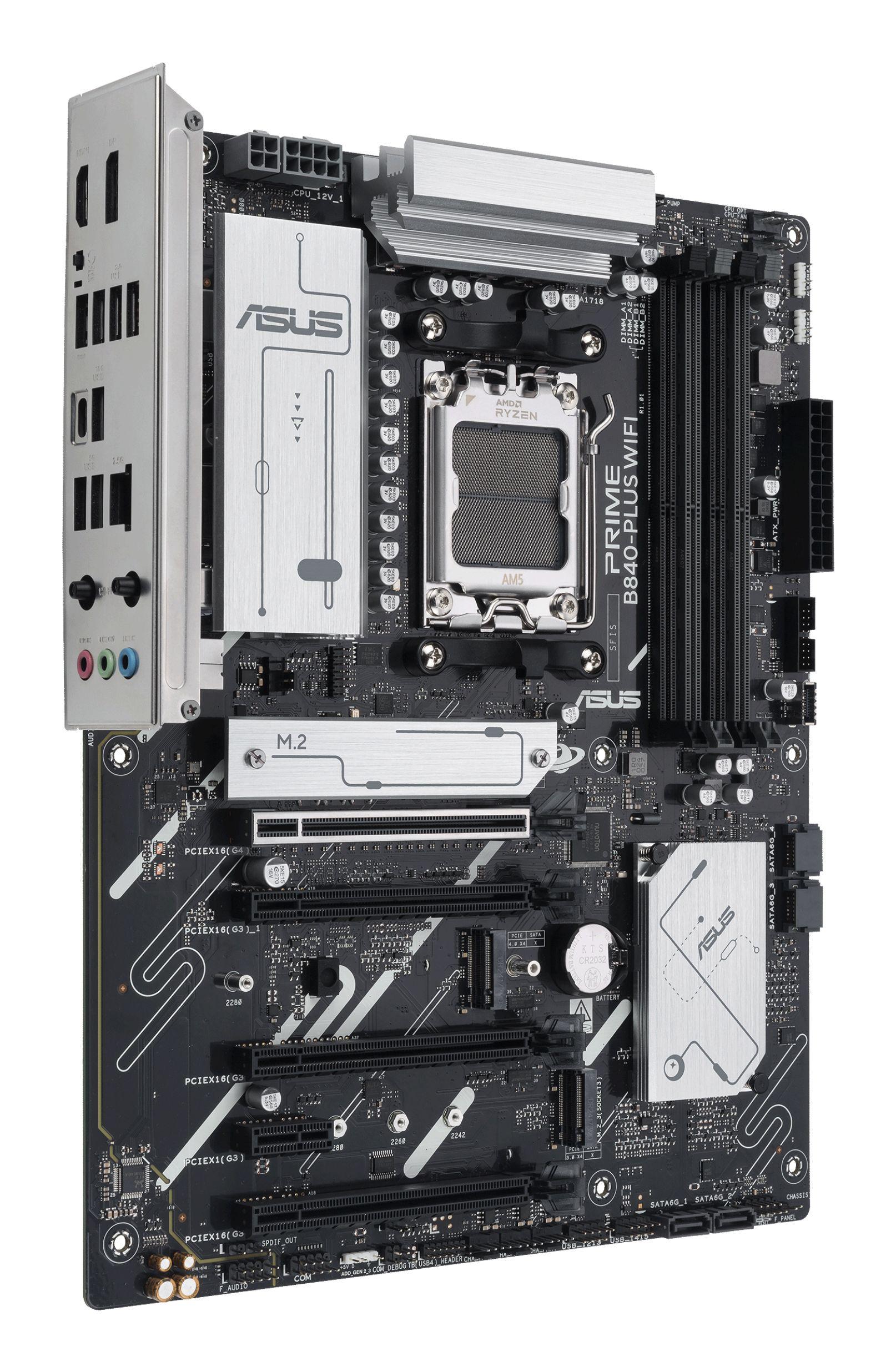 Motherboard ASUS PRIME B840-PLUS WIFI (AM5 - ATX - Duplo canal - Preto e Alumínio), miniatura 3