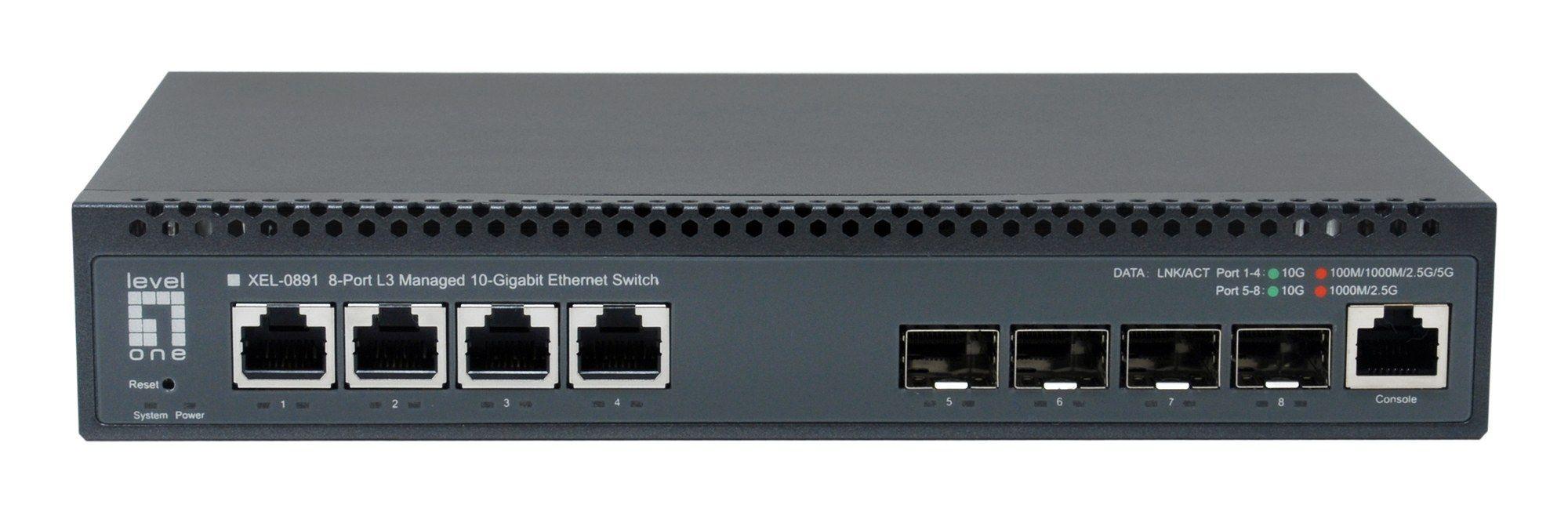Switch Gerido LEVELONE XEL-0891 (10G Ethernet - 12 MB - 160 Gbit/s - Cinzento) — miniatura 2
