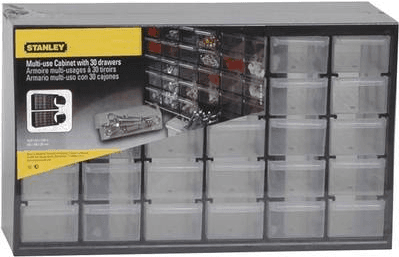 Caixa Organizadora de Peças STANLEY 1-93-980 (30 Compartimentos - 36,5 x 15,5 x 22,5 cm)