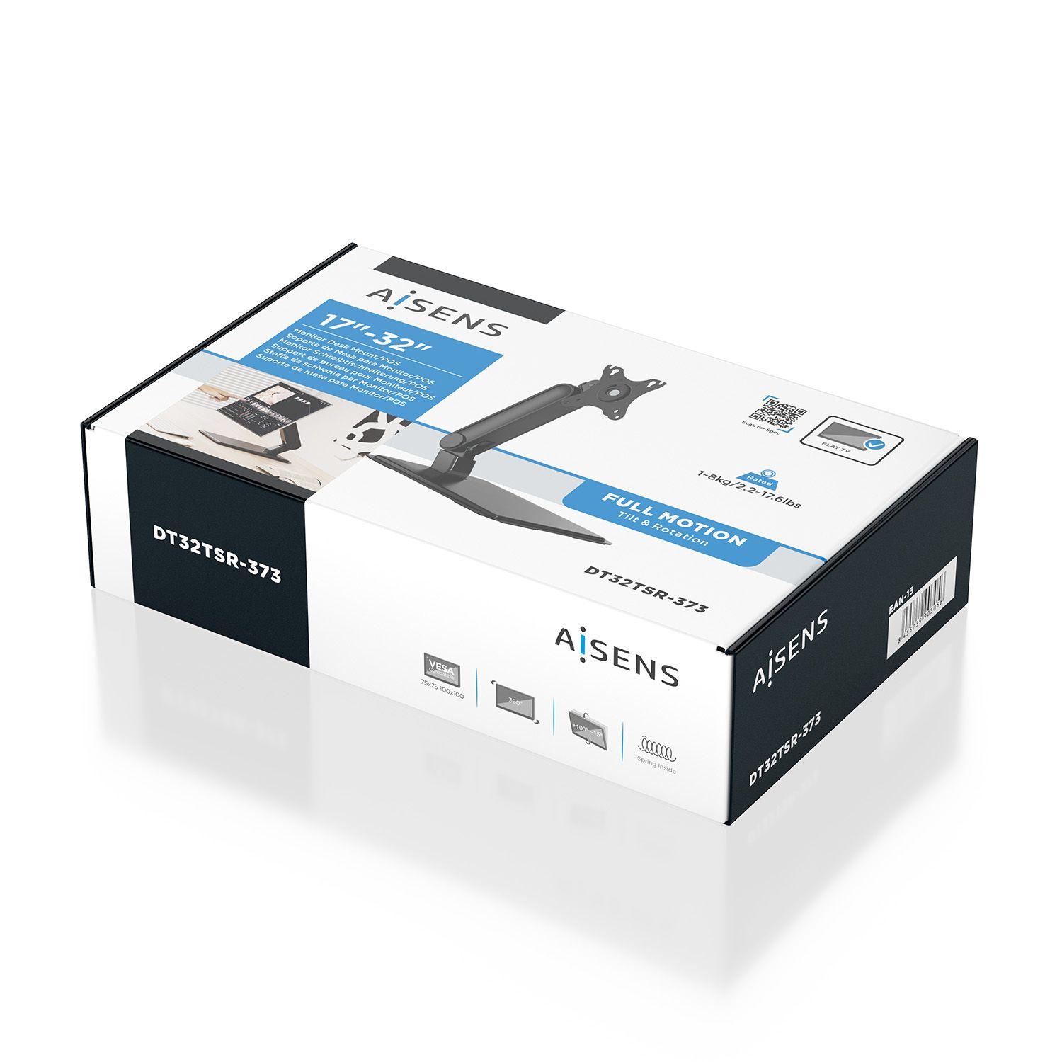 Suporte de Secretária para Monitor AISENS DT32TSR-373 (100 x 100 mm - 75 x 75 mm - 81,3 cm - Preto) — miniatura 5