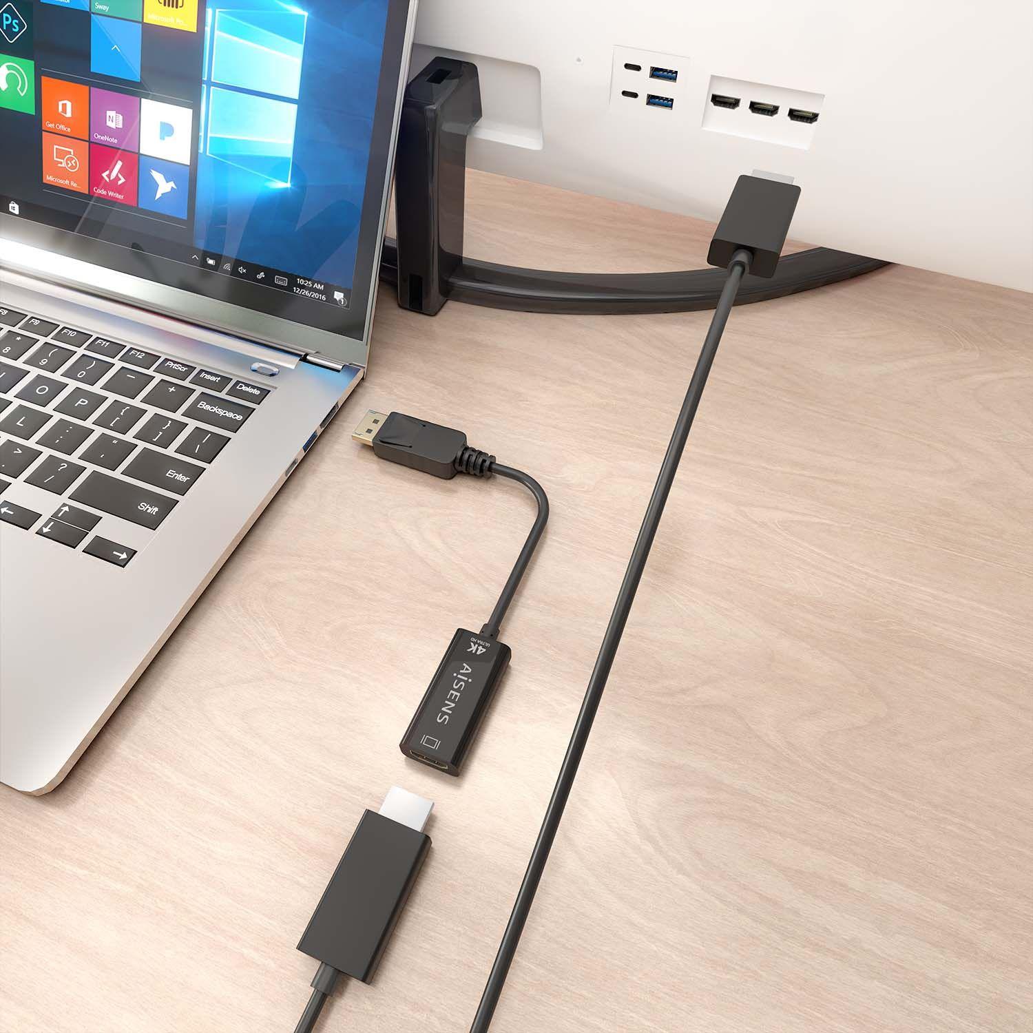Adaptador DISPLAYPORT para HDMI AISENS A125-0905 (0,15 m - HDMI Type A - Preto), miniatura 5