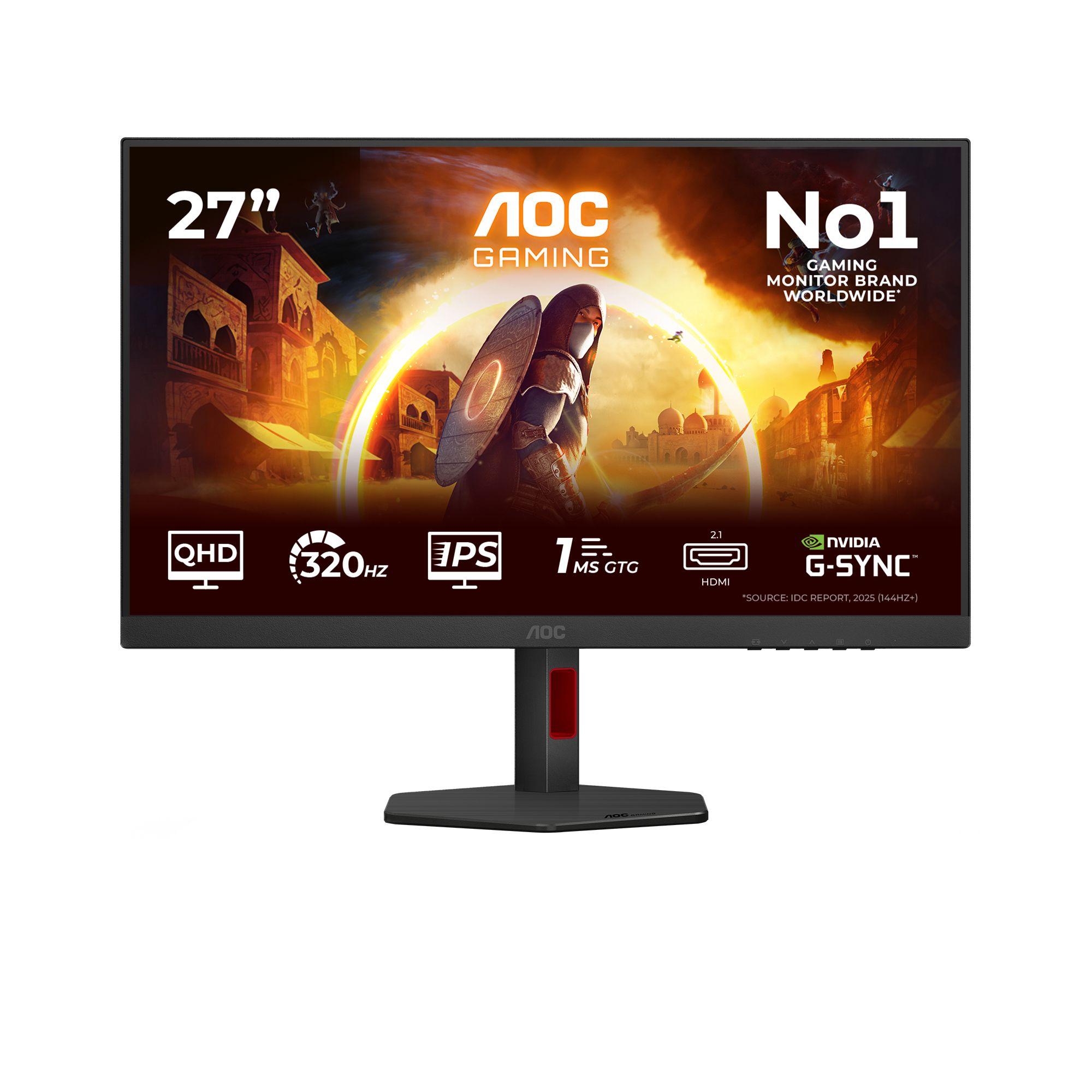 Monitor AOC Q27G4SRU (27" - Fast IPS - 320 Hz - Preto/Vermelho)