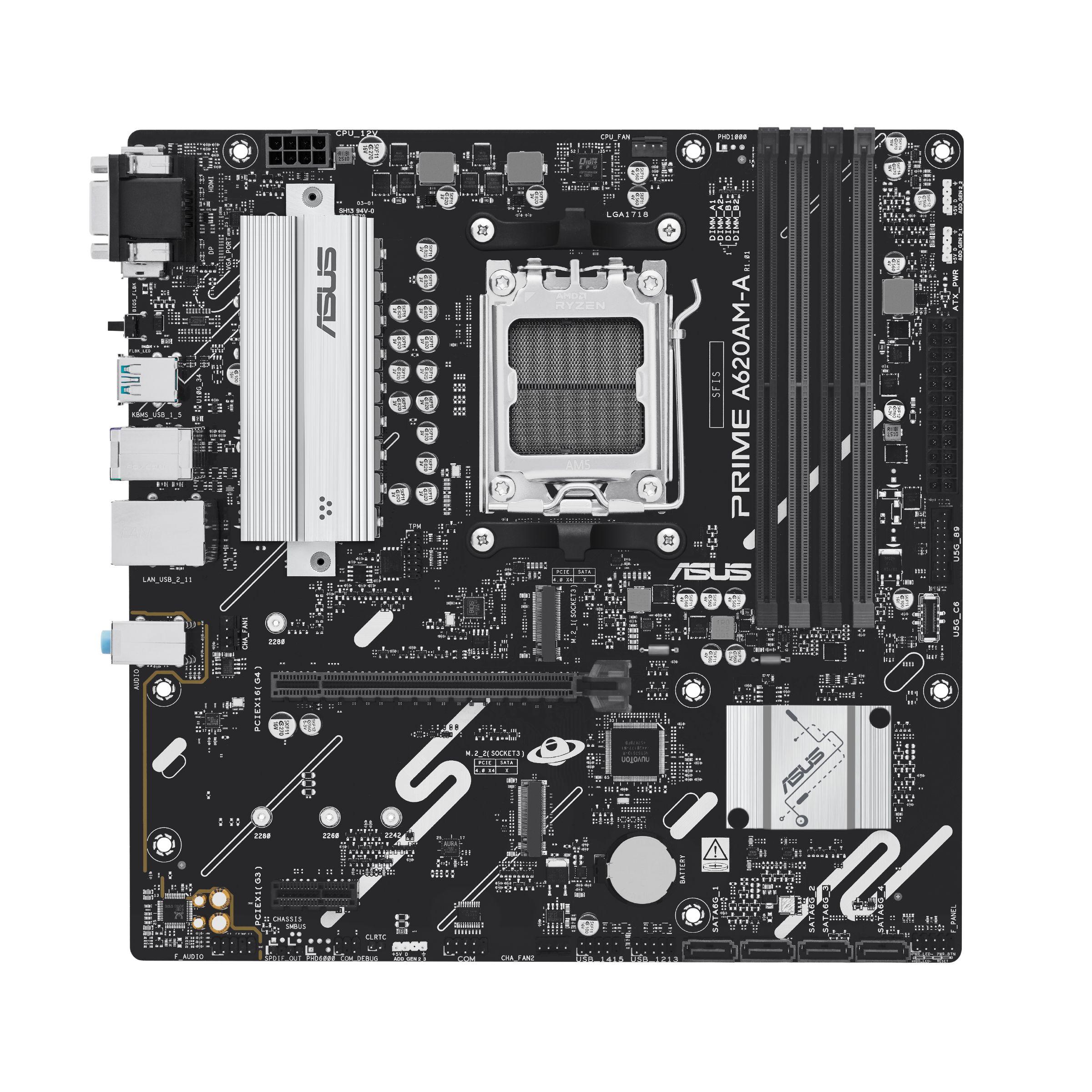 Motherboard ASUS PRIME A620AM-A-CSM (AM5 - micro ATX - Duplo canal)