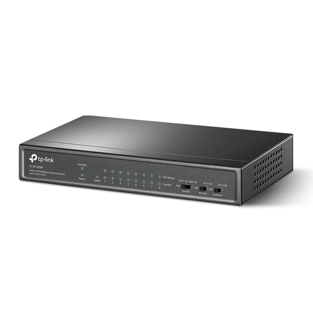 Switch TP-LINK TL-SF1009P (Fast Ethernet - 1,6 Gbit/s - Preto) — miniatura 2