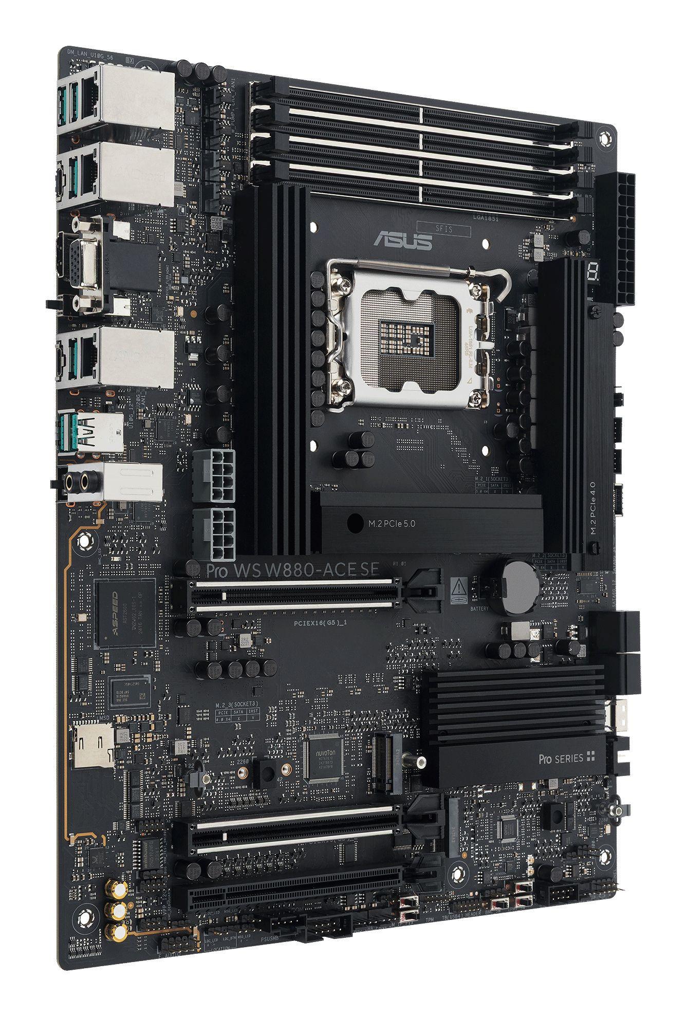 Motherboard ASUS PRO WS W880-ACE SE (LGA 1851 (Socket V1) - Intel Core Ultra - ATX - Cinzento), miniatura 3