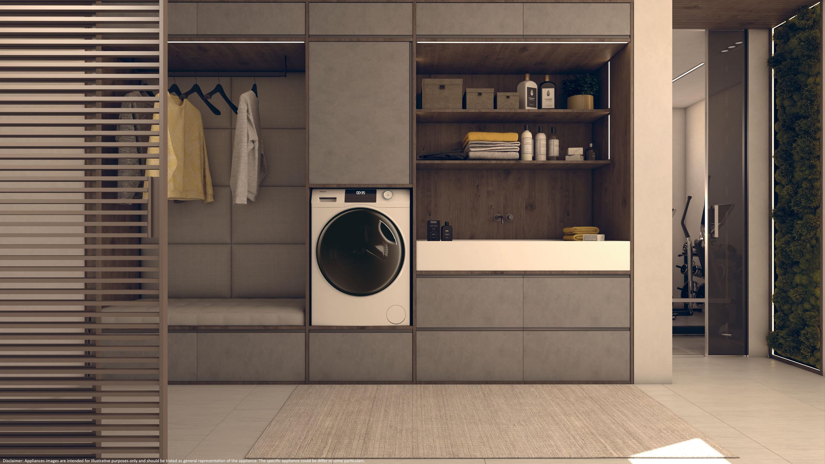 Máquina de Lavar e Secar Roupa Independente HAIER HWD90BP14929A (B - 9 kg - 5 kg - Branco), miniatura 9