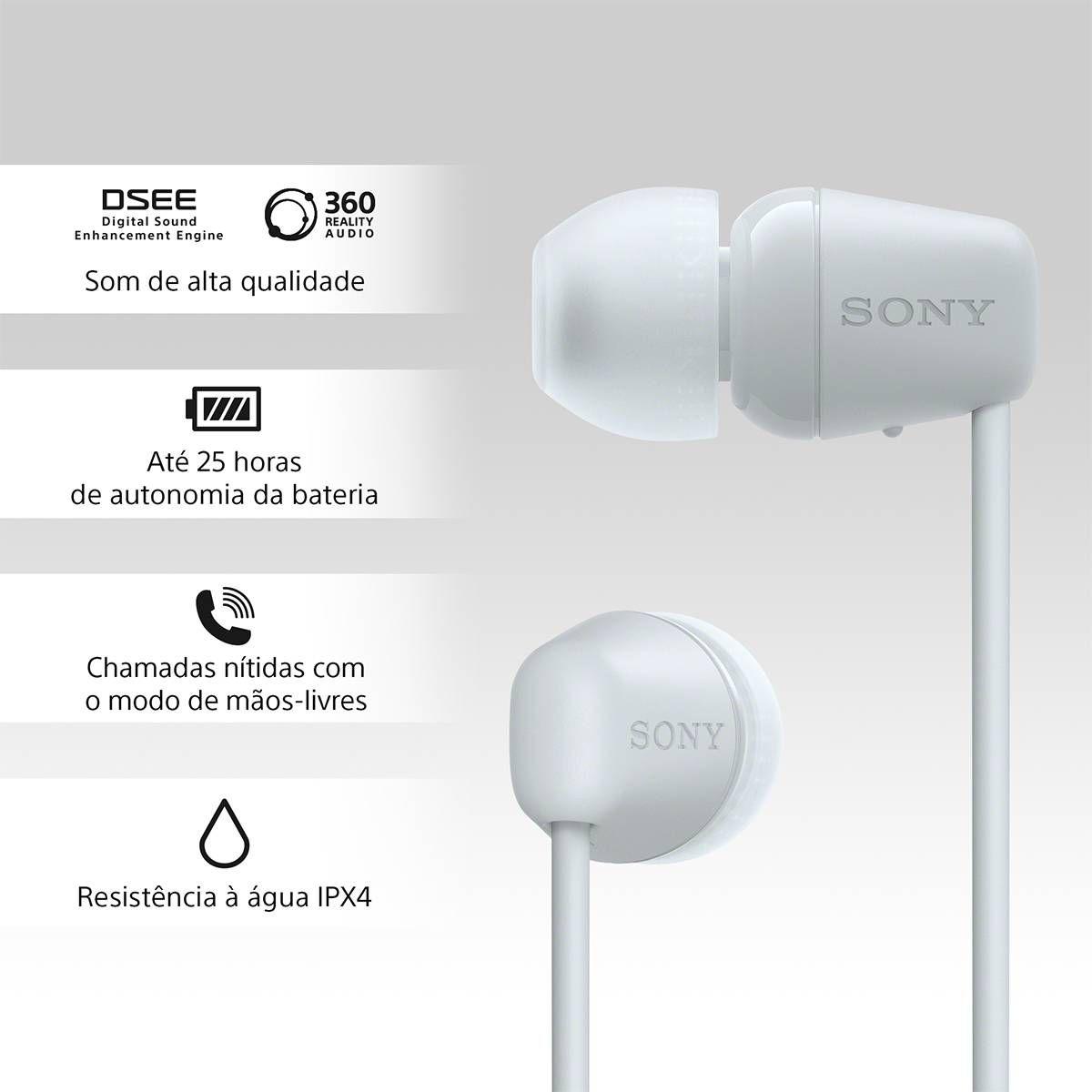 Auscultadores SONY WI-C100 (Binaural - Sem fios - Intra-aural - Branco), miniatura 4