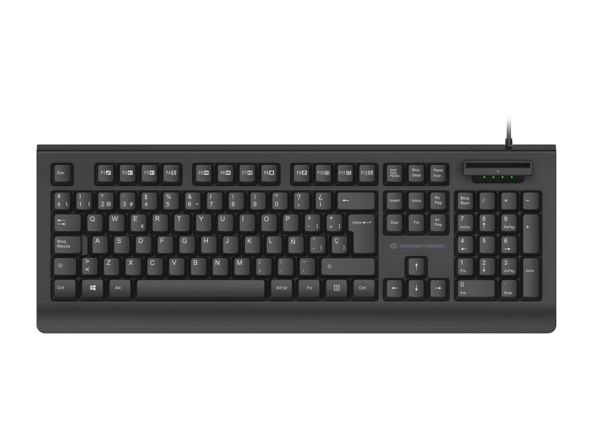 Teclado CONCEPTRONIC KAYNE01IT (Italiano - Tamanho completo - USB - Preto)