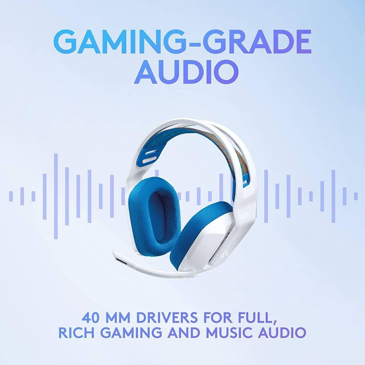Headset Gaming LOGITECH G335 (Binaural - Com fios - 4 cm - Branco), miniatura 4