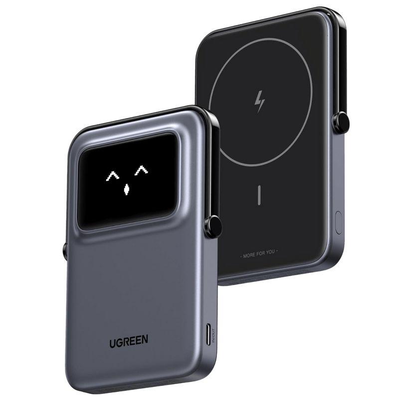 Powerbank UGREEN PB571 UNO Magnetic (5000 mAh - USB Type-C - Cinza)