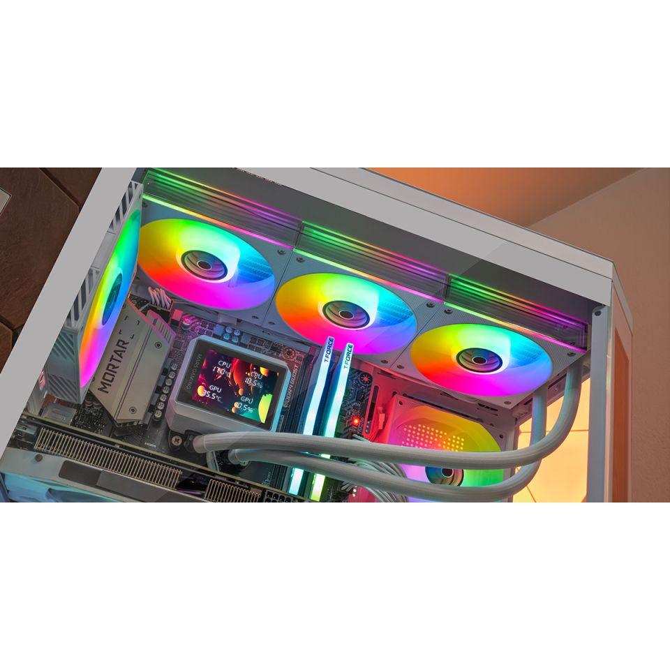Refrigeração Líquida Tudo-em-Um MARS GAMING ML-VISIONII360 (Radiador 360 mm - Ecrã IPS 2,8" - Branco) — miniatura 5