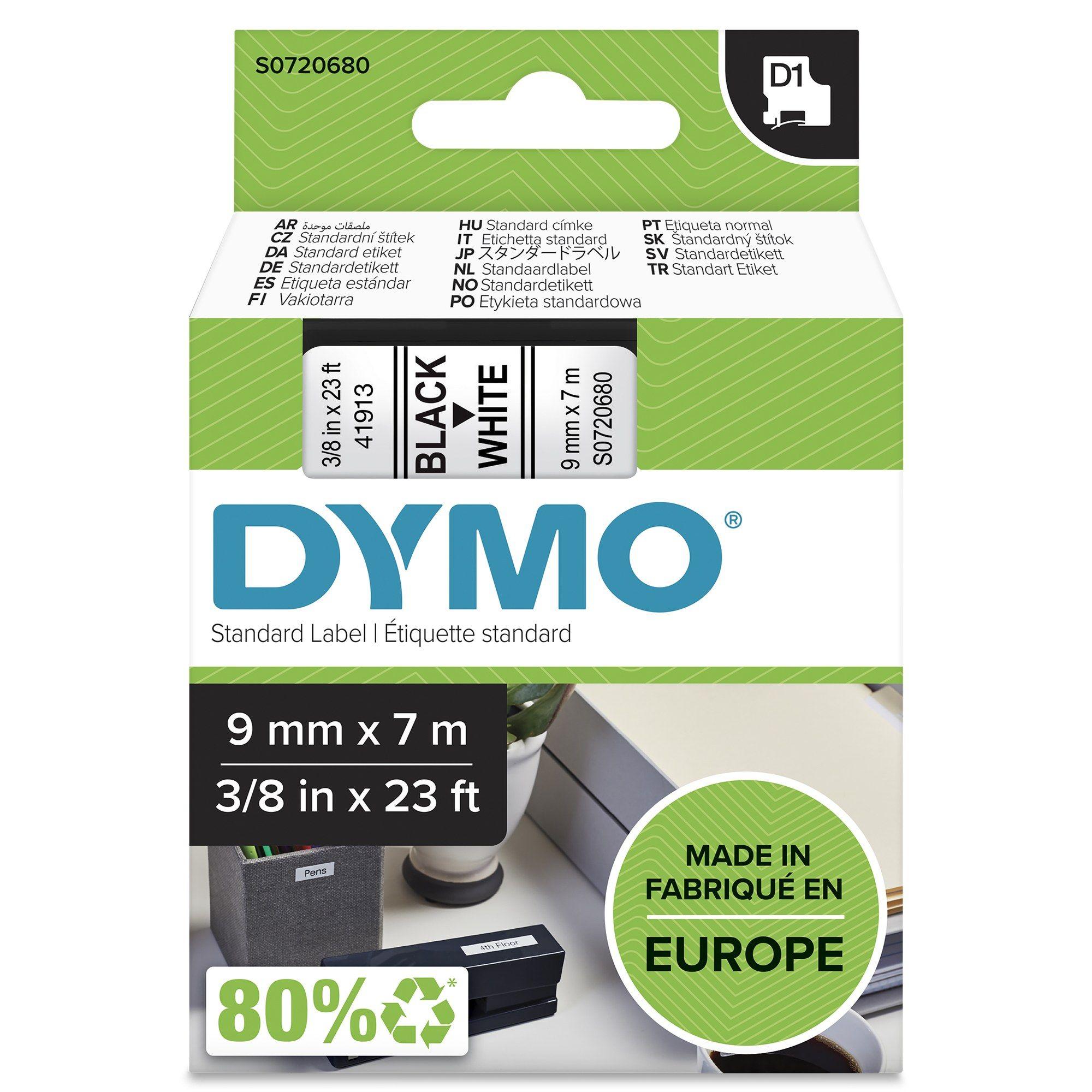 Fita de Etiquetar DYMO D1 40913 (Preto sobre Branco)