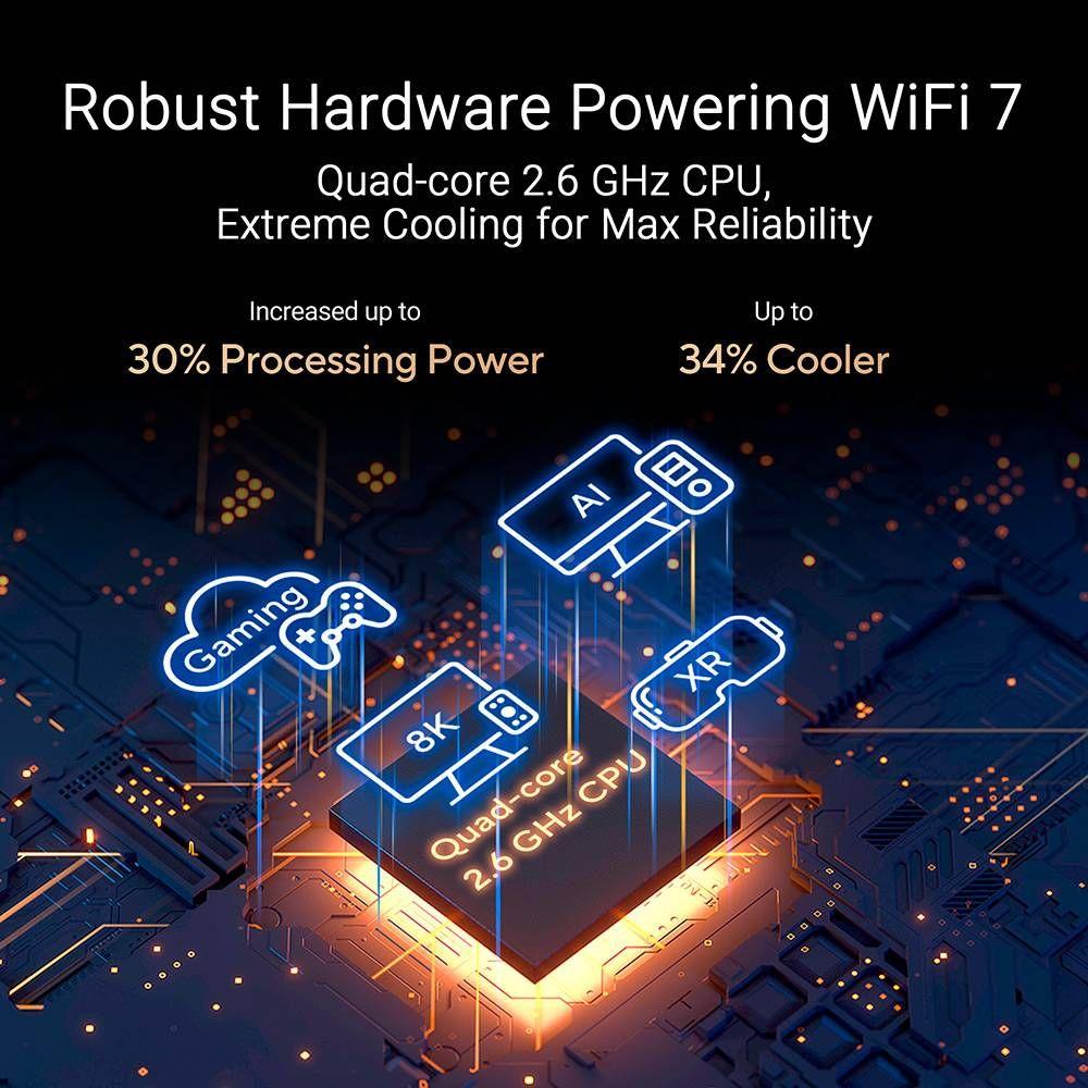 Router ASUS RT-BE88U (Wi-Fi 7 - 5764 Mbit/s - Dual-band - Preto e Cinzento) — miniatura 5