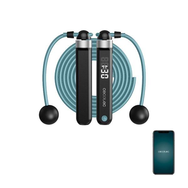 Corda de Saltar Inteligente CECOTEC DrumFit SmartComba 3000 Connected (Policloreto de vinil - Preto e Azul)