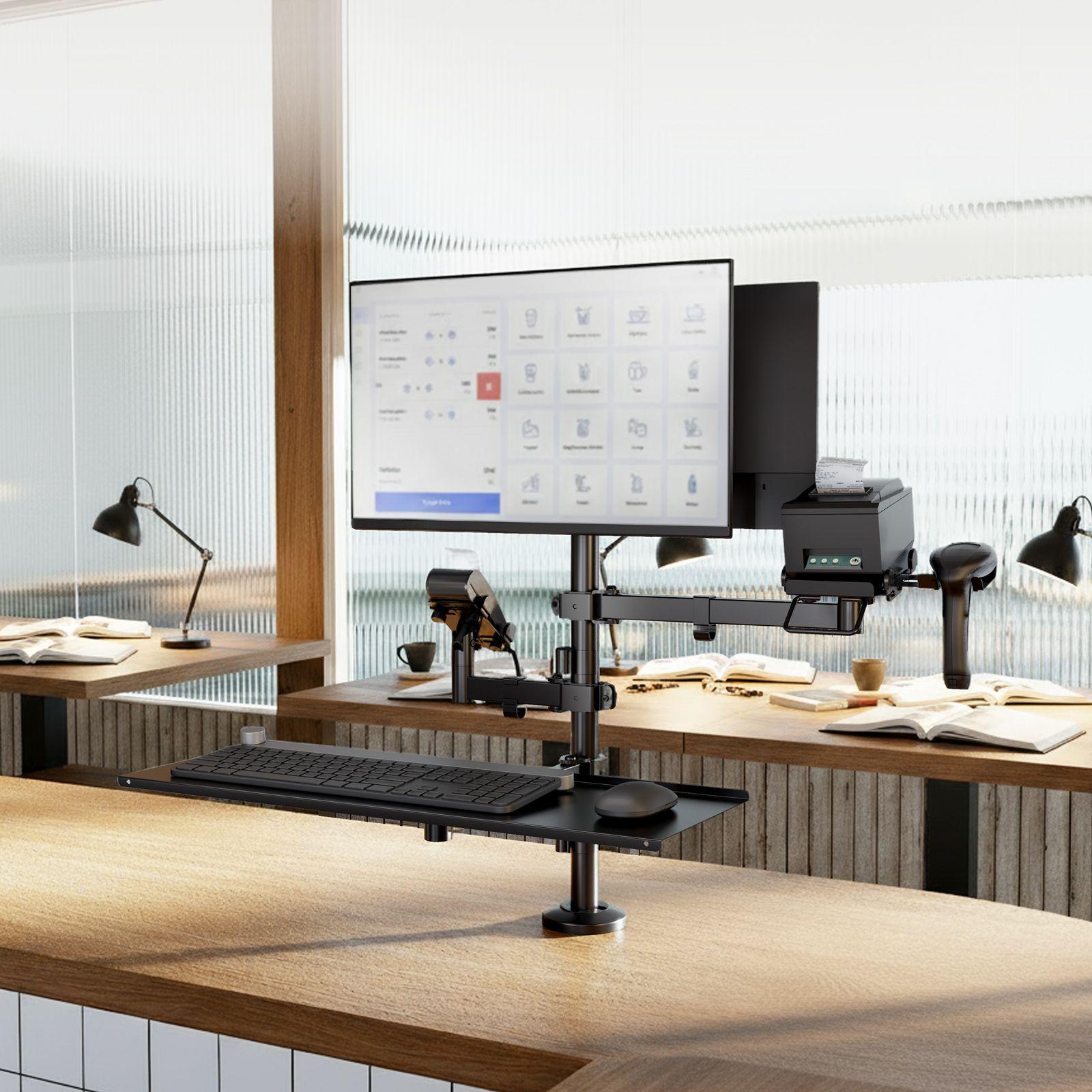 Suporte de Secretária para TPV e Monitores TOOQ TQPM0003 (17-32" - Preto), miniatura 4