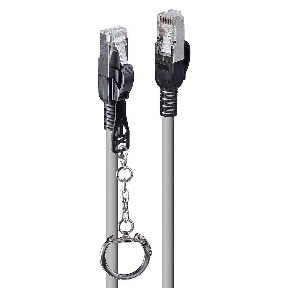 Cabo de Rede LINDY 47600 (0,3 m - Cat6A - RJ-45 macho - Cinzento)