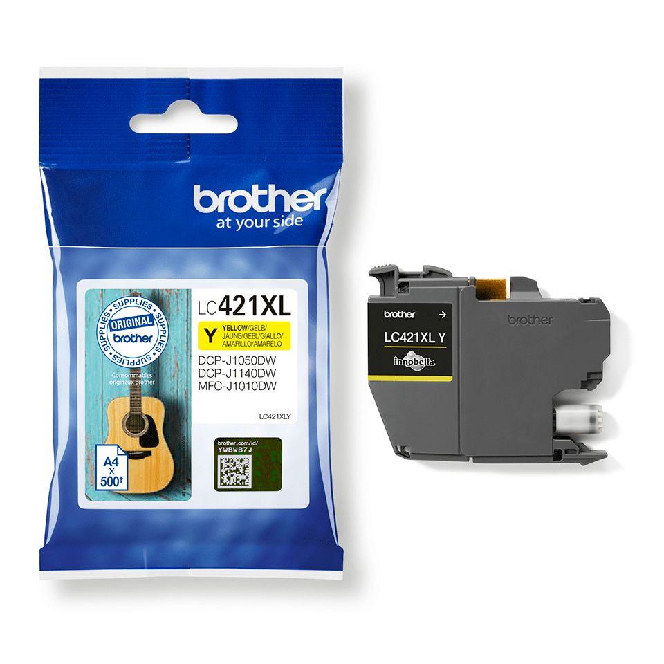 Tinteiro BROTHER LC421XLY (500 páginas - Amarelo), miniatura 2
