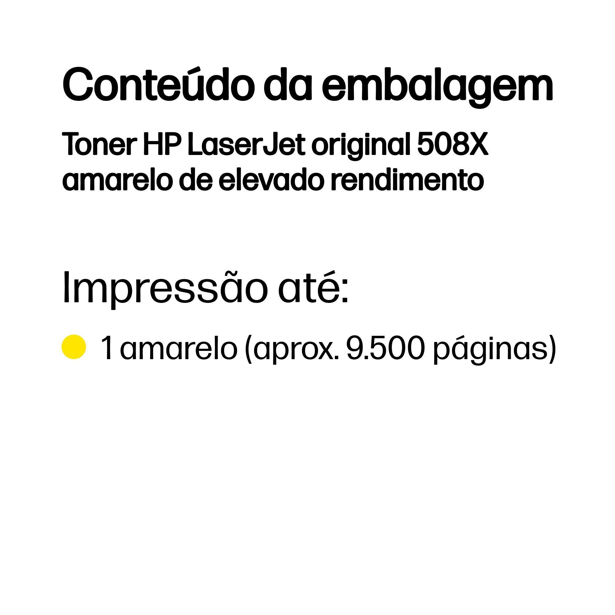 Toner HP 508X CF362X (9500 páginas - Amarelo), miniatura 3