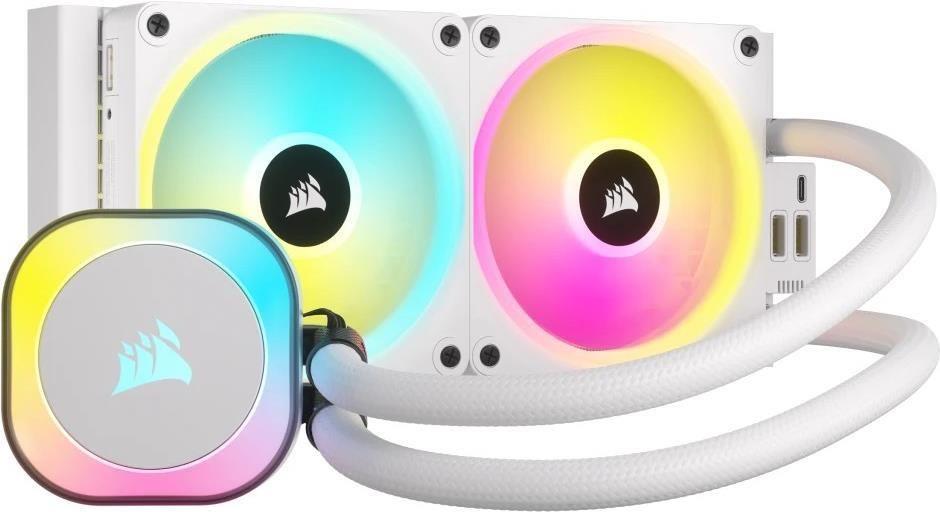 Sistema de Arrefecimento Líquido para CPU CORSAIR iCUE LINK H100i RGB (Multicolor - 12 cm - 2400 RPM - Branco)
