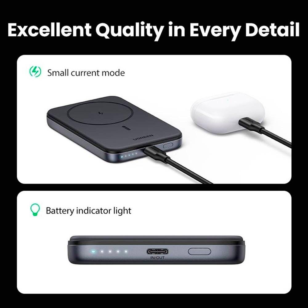 Powerbank UGREEN PB561 (10000 mAh - 20 W - USB Type-C - Cinzento), miniatura 4