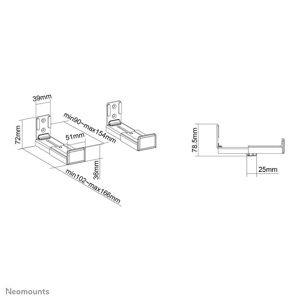 Suporte Universal para Barra de Som NEOMOUNTS AWL29-550BL1 (15 kg - Preto), miniatura 13