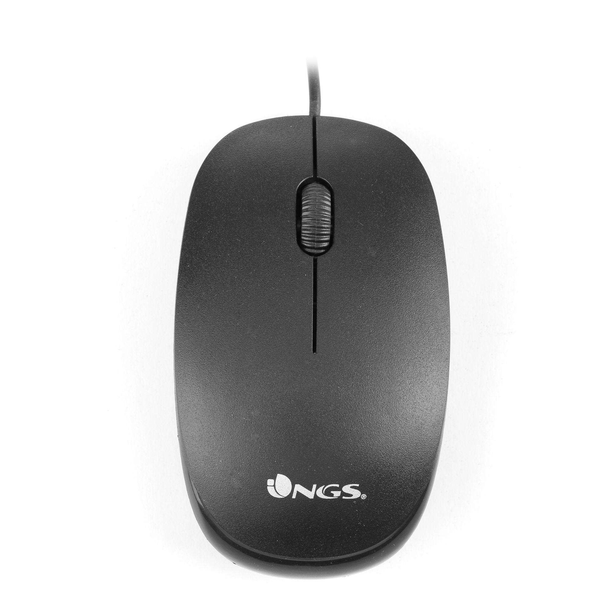 Rato NGS Flame (Mão direita - 1000 DPI - Ótico - Preto)