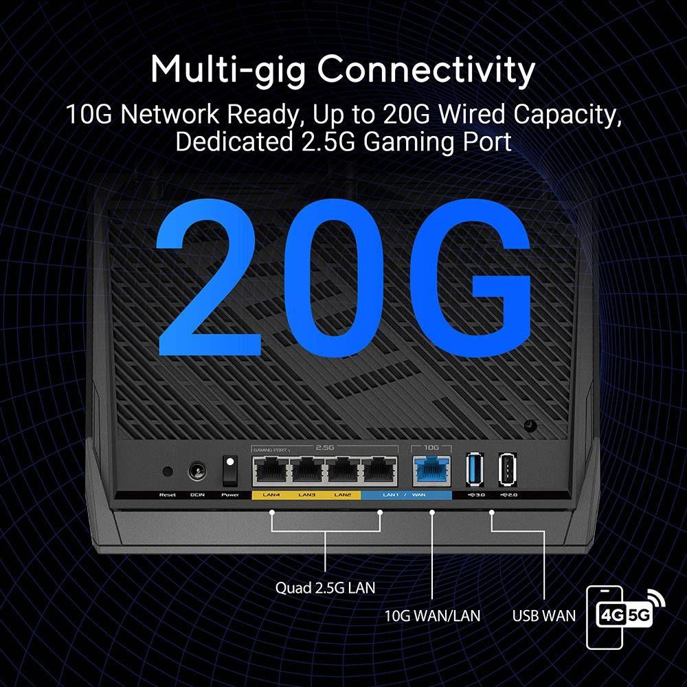 Router ASUS RT-BE86U (Wi-Fi 7 - 5764 Mbit/s - Dual-band - Preto) — miniatura 6