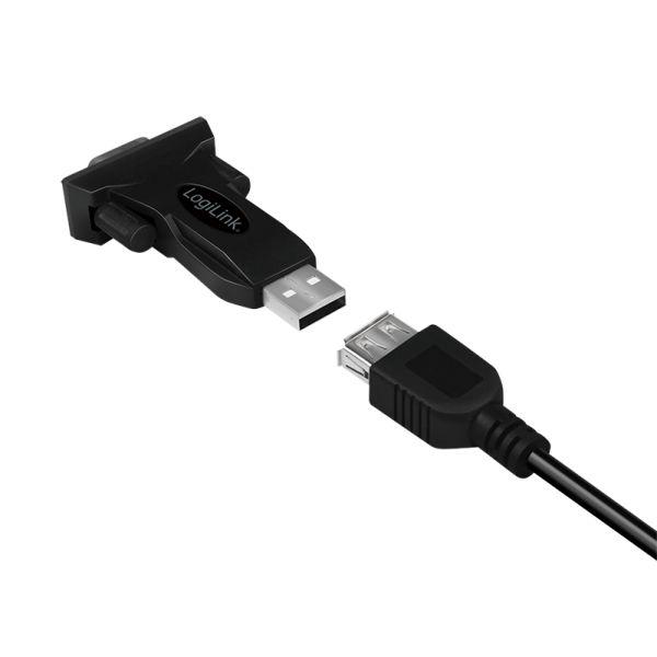 Adaptador USB-A para DB9 RS232 LOGILINK AU0002F (80 cm - USB Type-A - DB9 macho - Preto), miniatura 2