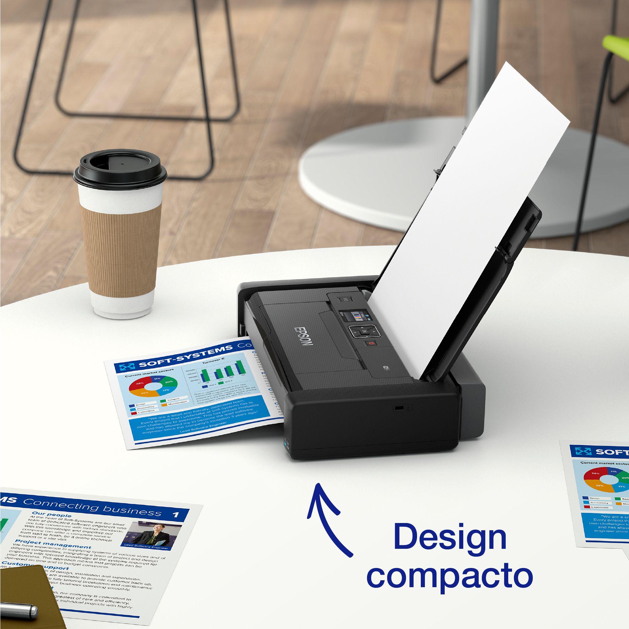 Impressora Jato de Tinta Portátil EPSON WorkForce WF-110W (A4 - 20 folhas - Wi-Fi, Wi-Fi Direct, USB - Preto) — miniatura 5