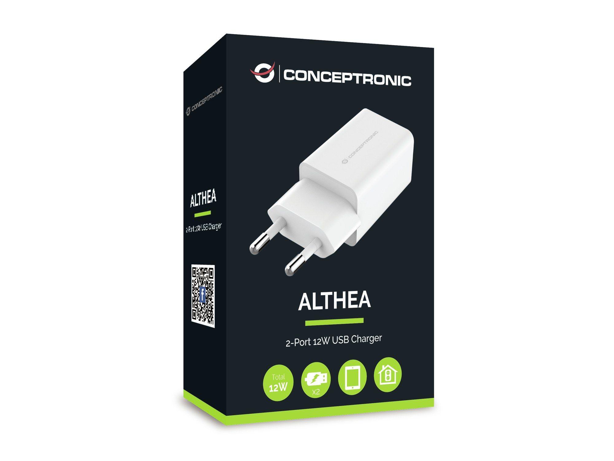Carregador de Parede CONCEPTRONIC ALTHEA06W (Com Fio - Universal - Branco) — miniatura 4