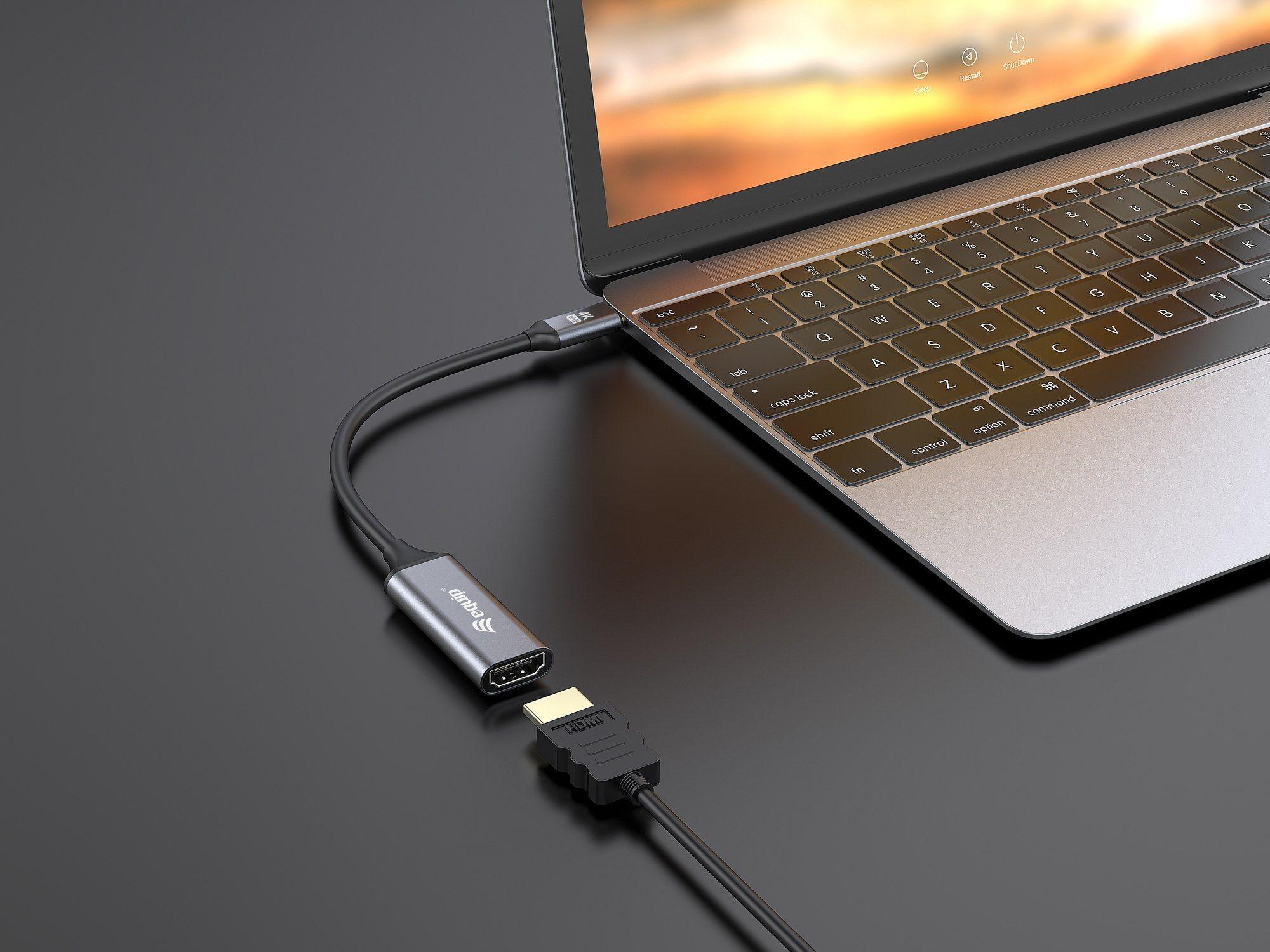 Adaptador USB-C para HDMI EQUIP 133491 (0,15 m - USB Type-C - Cinzento e Preto), miniatura 2