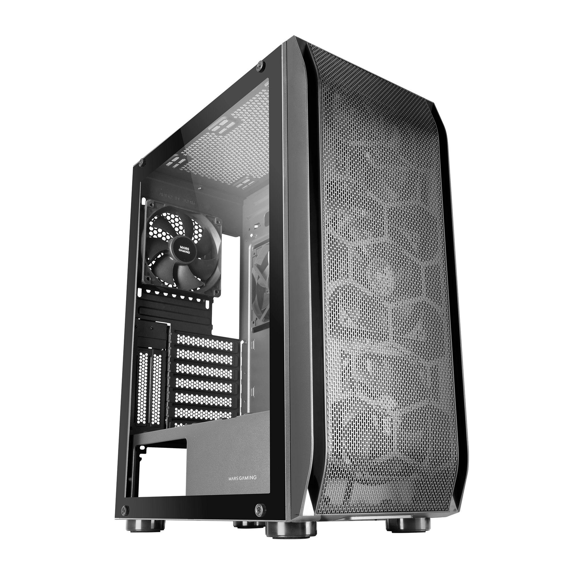 Caixa PC MARS GAMING MC-PRO2 (ATX, EATX, micro ATX, Mini-ITX - Tower - ATX, EATX, micro-ATX, Mini-ITX - Preto)